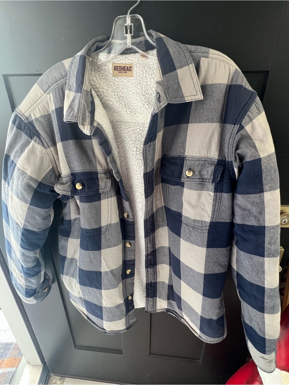 Men’s navy Redhead Sherpa lined jacket/shirt